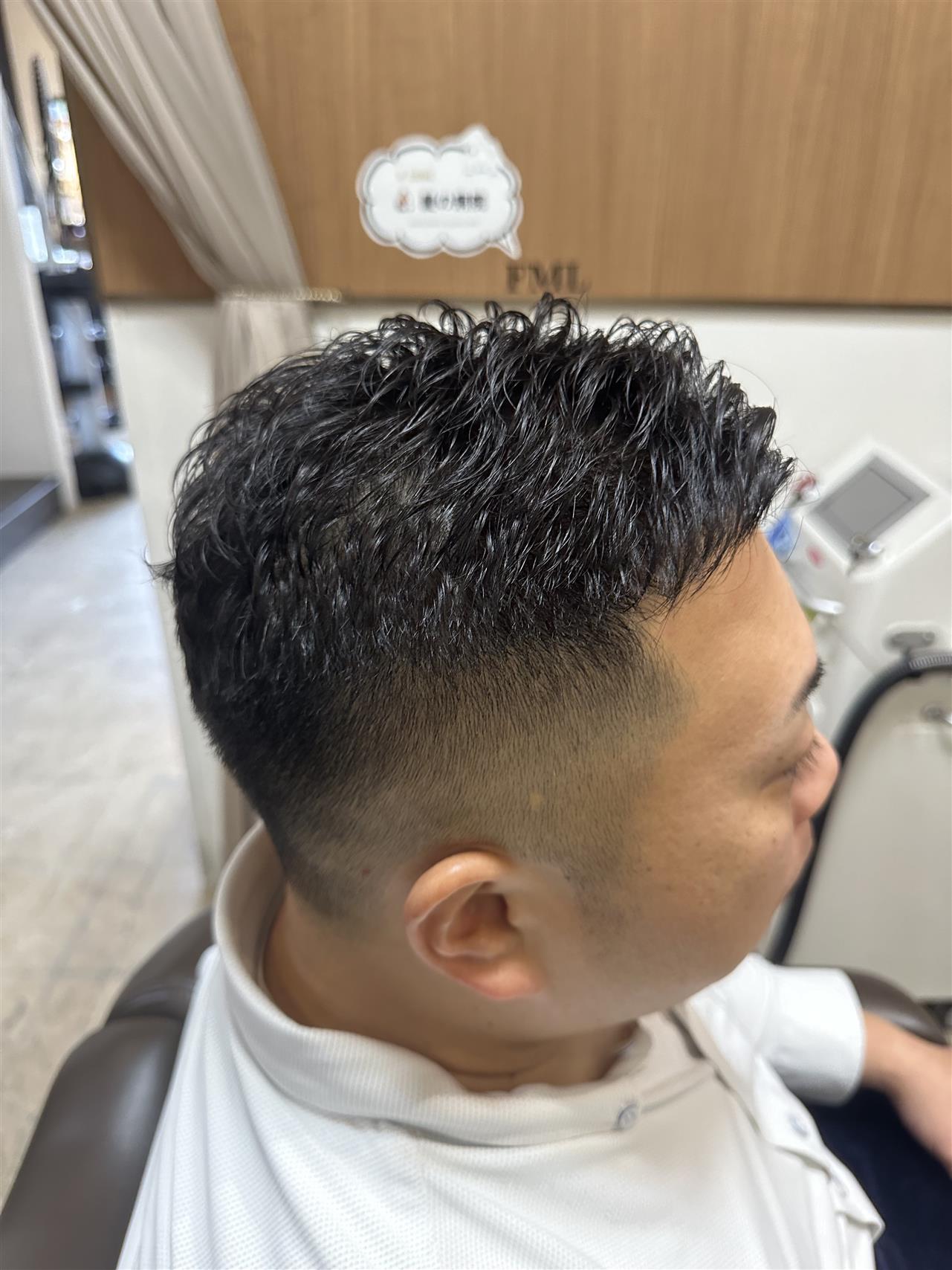 アイロン後ワックスにてセット